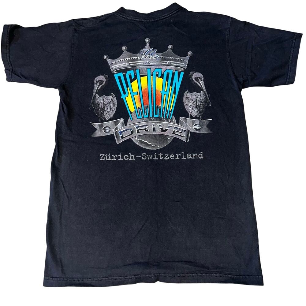 Vintage Harley Davidson Y2K 2000 Pelican Drive Zurich Switzerland graphic Tee M